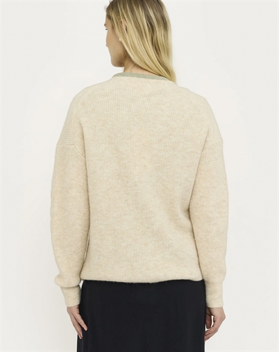 Soft Rebels - SRAlliy Strik Cardigan - Wood Ash Melange